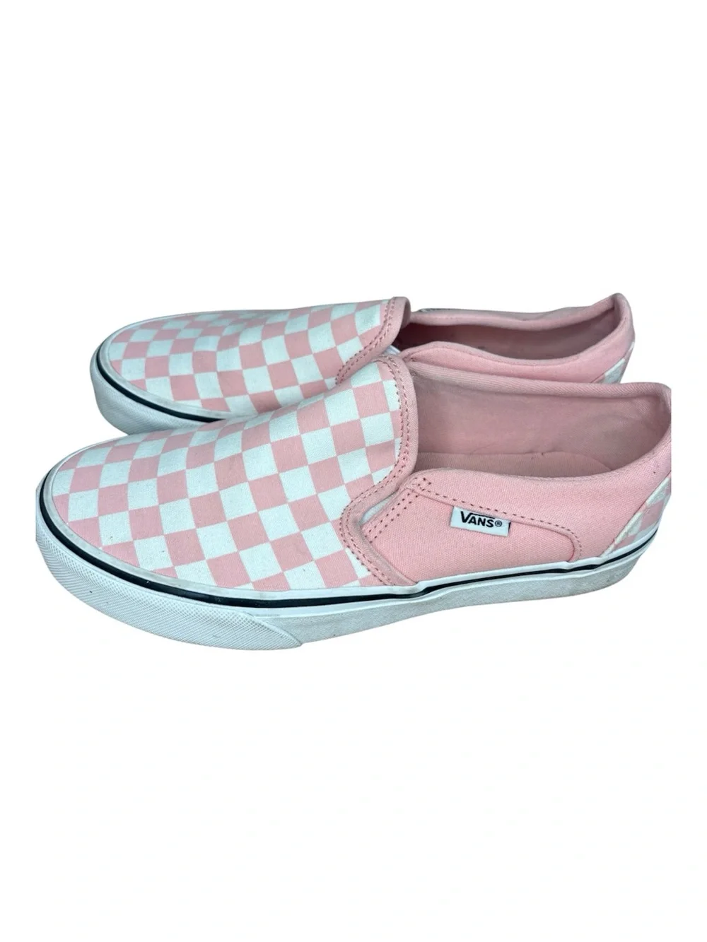 Vans Asher slip on sneakers pink white size 7.5